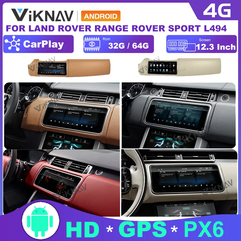 

12.3 inch Android Car Radio for Land Rover Range Rover Sport L494 with screen DVD Multimedi Player GPS Navigation Carplay 2DIN