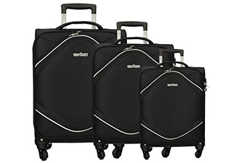 

CLACSON Set valigie trolley 3 pezzi semirigido nero cabina 4 ruote VS284