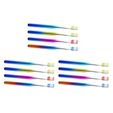 12 шт. портативная зубная щетка с полной головкой Жесткая Щетина зубная щетка случайные цвета для глубокой чистки зубов