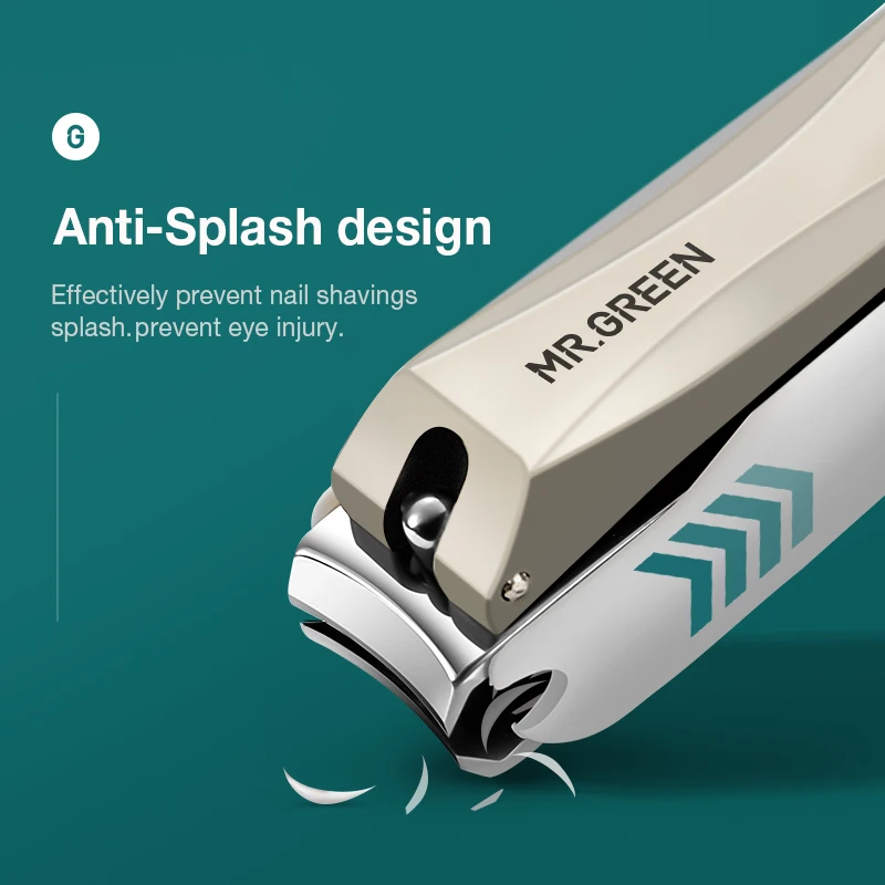 Coupe-ongles MR.GREEN coupe-ongles anti-éclaboussures outils de manucure en acier inoxydable ciseaux à ongles Detachab_voghion.com