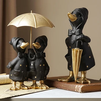 

Modern Resin Animal Model Nordic Home Decoration Accessories Cute Duck Figures Craft Supplie Kids Room Decorative Birthday Gifts