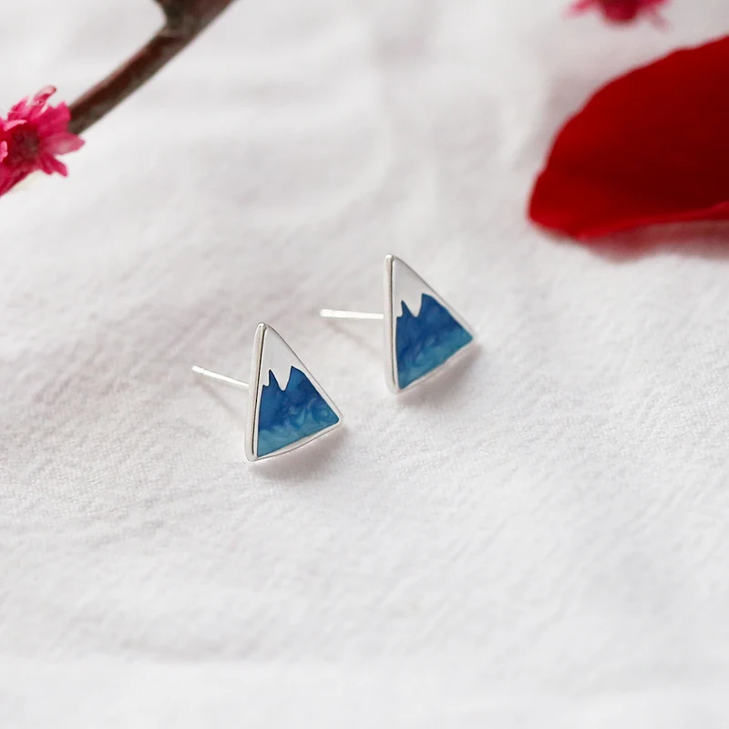 JIANERY/Винтажные 925 пробы серебряные треугольные серьги для женщин, очаровательные ювелирные изделия для свадебной вечеринки, рождественские подарки