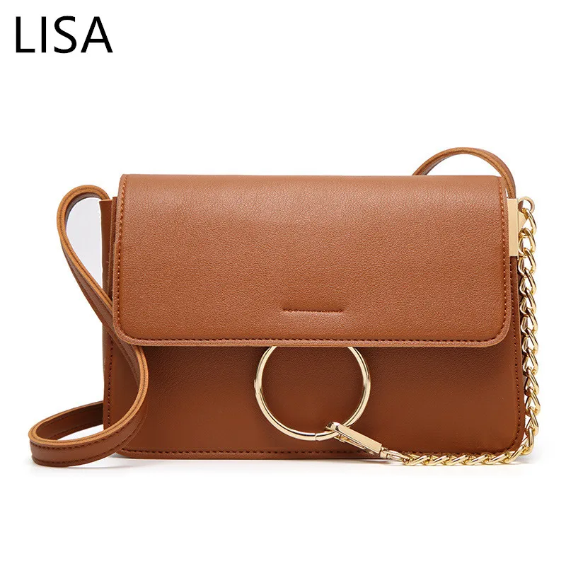 

LISM fashion famous Luxury handbag Women Designer crossbody bags retro ring buckle shoulder bag