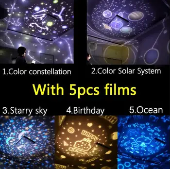

Light Rotation Starry Moon Night Lamp Colorful Starry Sky Projector NightUSB Charging For Birthday Gift Baby Children