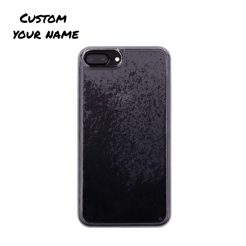 Индивидуальный блестящий чехол для телефона, персонализированное название, Шикарный чехол с кристаллами для iPhone 11 Pro 6S 7Plus 8Plus 7 8 XR X XS Max - Цвет: Black Glitter