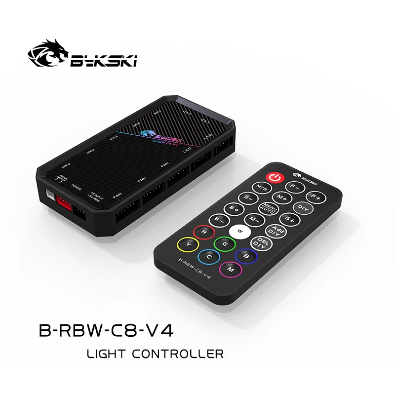 Bykski 5V 12V AURA Symphony Lighting Controller 1 Drag (8 + 4) Материнская плата SYNC пульт дистанционного