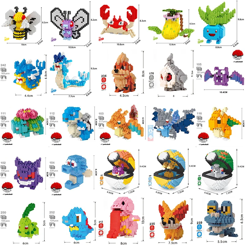 Cat Toy Mouse Diamond-Blocks Frog Tortoise Bee Dinosaur Monkey Duck-Dog Animal Mini Cartoon