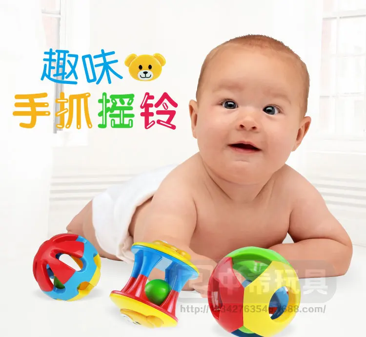 Обучающая игрушка для детей 0-1 лет с мультяшным медведем и мячом для рукопожатия Tinkie BAII, бесцветная сенсорная фитнес-игрушка
