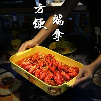 

Melamine Seafood Plate Crayfish Plate Night Market Barbecue Plate 38cm 828g The Hotel Restaurant Dedicated 1PCS