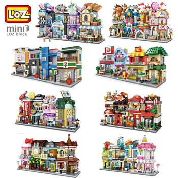 

LOZ City Street Game Room Food Restaurant Candy Ice Cream Shop Store Cinema Music Arts DIY Mini Blocks Small Building Toy no Box