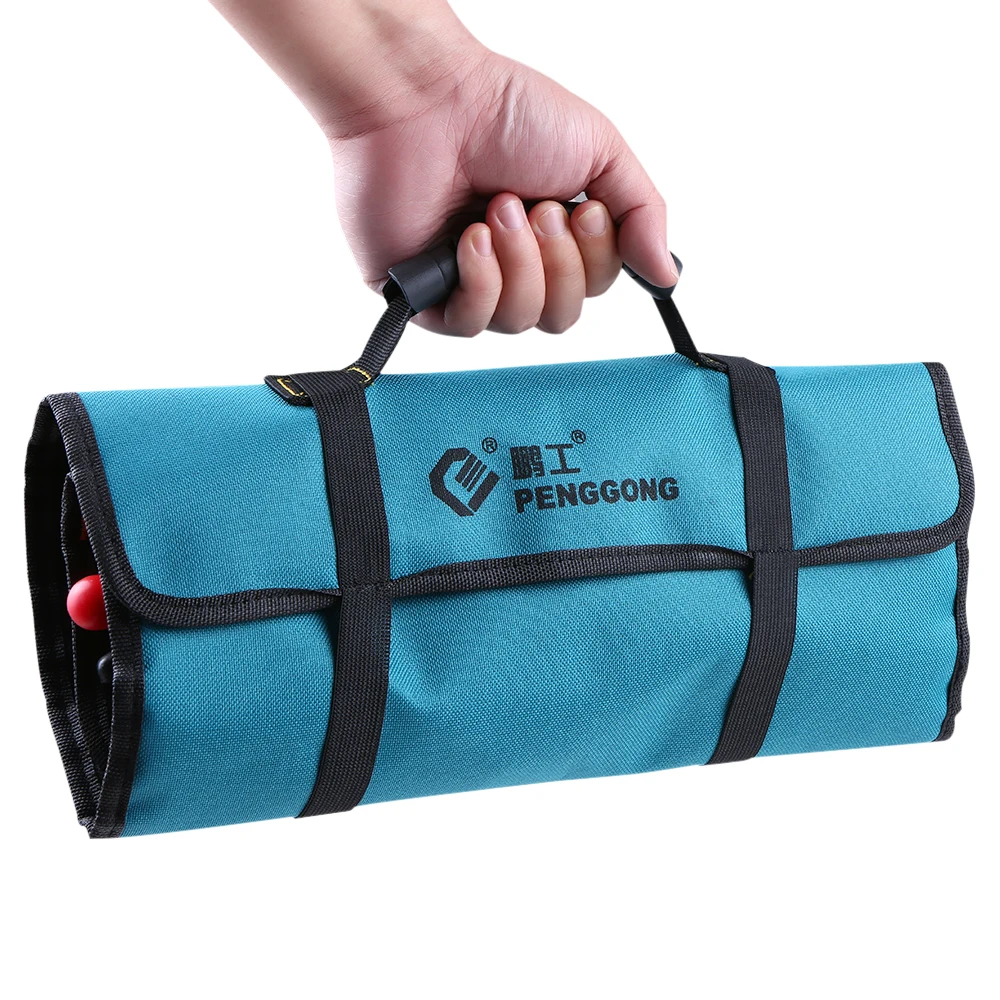 

PENGGONG Oxford Canvas Waterproof Storage Hand Tool Bag Repairing Carrying Handle Bag with Belt for Electrician Repair Tools