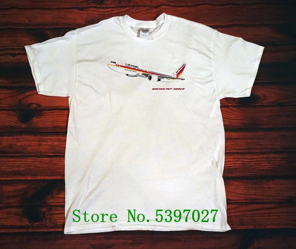 

Hot Sale casual Air Europe Italy Boeing 767-300 Retro Logo T-Shirt Sizes S M L XL 2XL fashion Tee Shirts