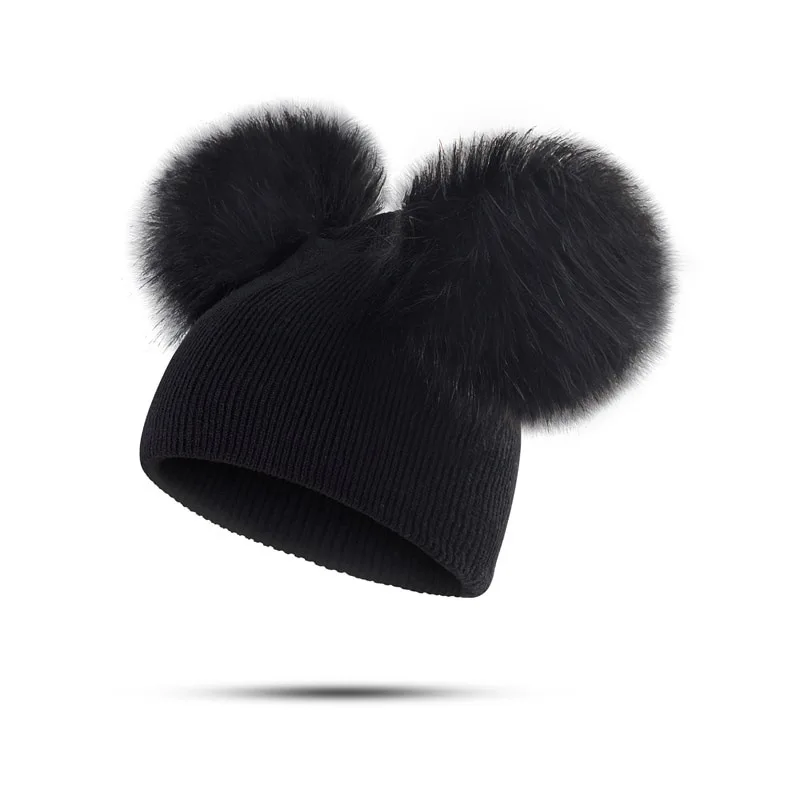 0-2 Years Winter Warm Children Knitted Hat Infant Kids Baby Wool Hat Knit Beanie Cap Windproof Big Pompom Boys Girls Pom Pom baby hat knit hat