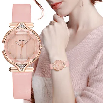 

YOLAKO Ladies Bracelet for Women's watches for lady Clock Casual Quartz Leather Band Newv Strap Watch Analog Wrist Watch