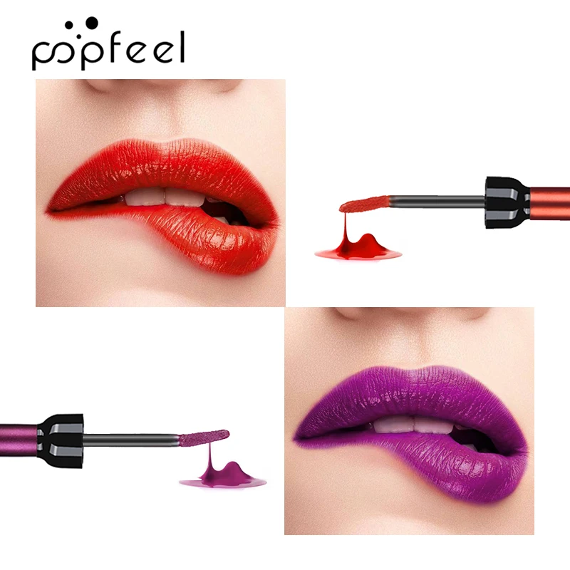 POPFEEL винная чашка матовый блеск для губ антипригарная чашка губная помада водонепроницаемый стойкий бархатный блеск для губ сексуальная Губная помада макияж 8 г