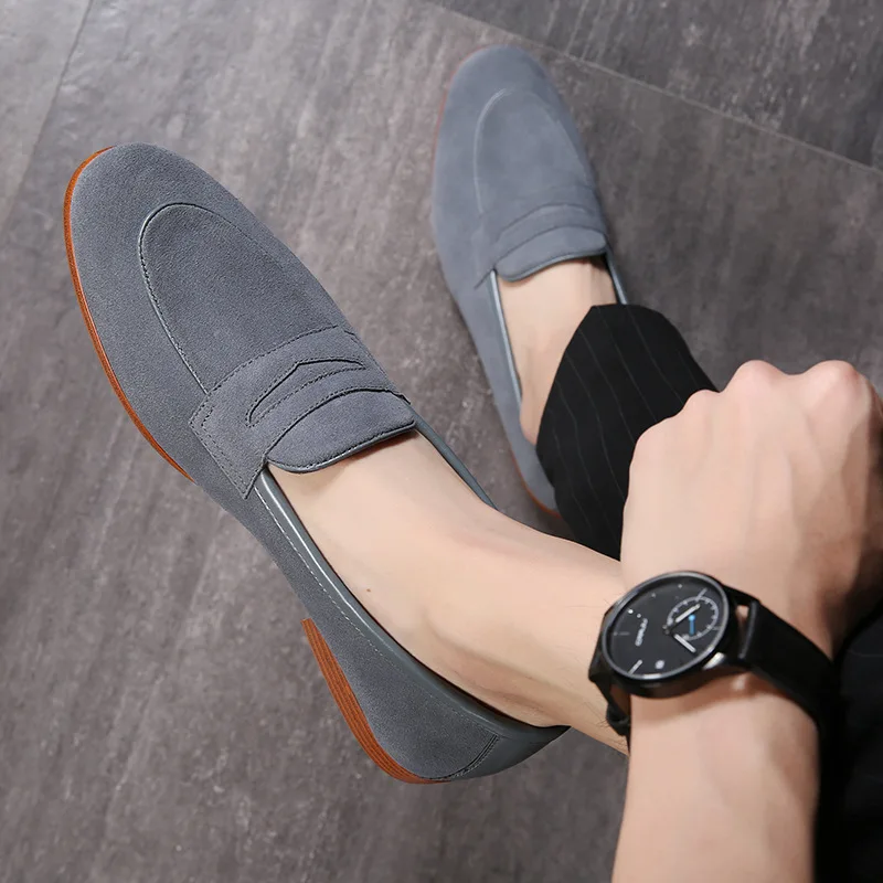 T2 Merkmak New Autumn Men Shoes Fashion Geniue Leather Male Casual Shoes Breathable Wear-resistant Men Flat Loafers Party Shoe - Color: T2