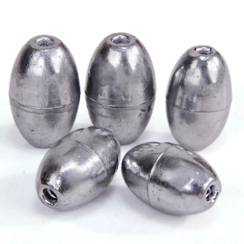 

100Pcs Olive Shape Fishing Lead Sinker Lead Weight Sinker Fish Tackle Tool Accessories 0.5g