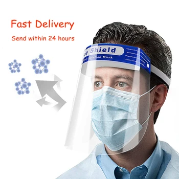

2PCS Safety Face Shields Adjustable Full Face Shield Fluid Resistant Mask Visor Facial Cover Protection from Splash Splatter