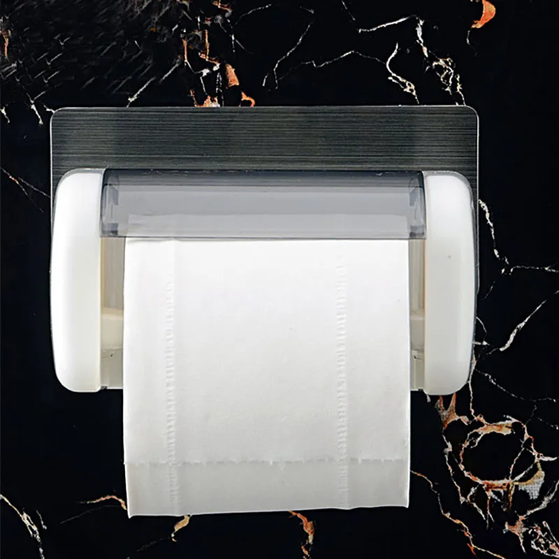 Bathroom Storage Waterproof Dust-proof Durable Suction Cup Roll Paper Storage Rack Toilet Paper Holder Home Organizer Shelf