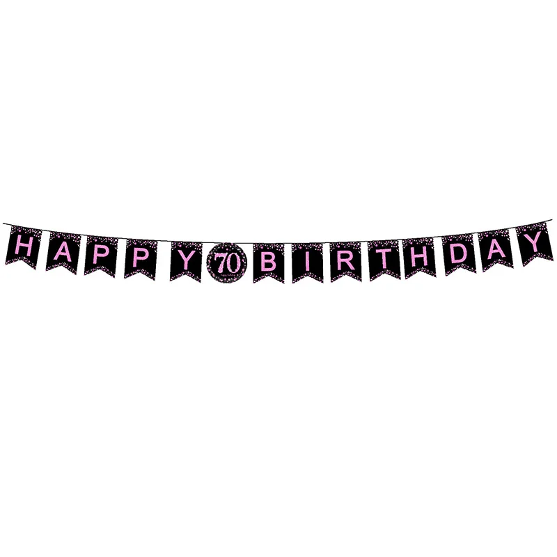70st birthday flag 70st на день рождения День рождения тарелки салфетки скатерть 70st флажок на день рождения для родителей счастливыми 70-летняя День рождения расходные материалы - Цвет: 70st birthday flag