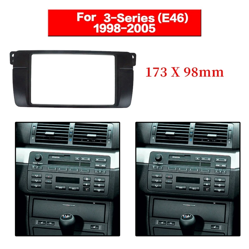 2 Din Radio Fascia for BMW E46 3 Series Stereo Panel Dvd Adaptor Refitting Dash Frame 173X98mm | Автомобили и мотоциклы