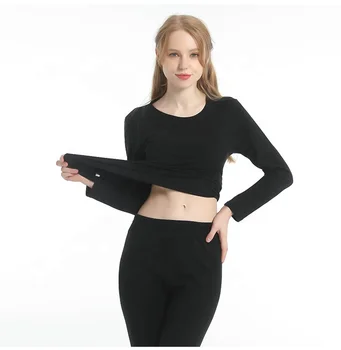 

Womens Turtle neck thermal inner wear slim body mid collar thermal top sleeves and long john keep warm heat