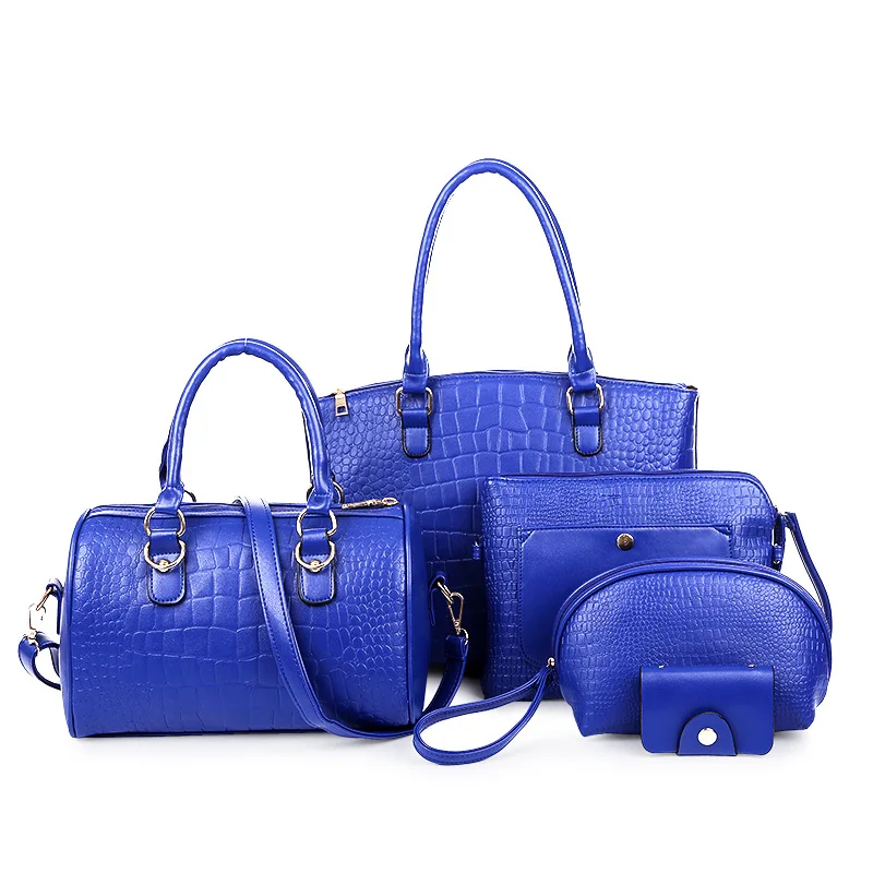 

Spring New Style Different Size Bags 2019 WOMEN'S Fashion Handbag Five-Piece Crocodile Pattern Fashion Shoulder Bag Hand Oblique