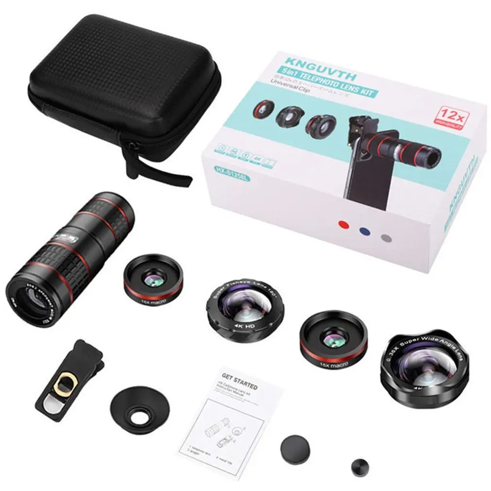 

HD 12x Optical Zoom Camera Telescope Lens With Clip For iPhone/Phone Universal lens DSLR Universal Product Mobile Phone