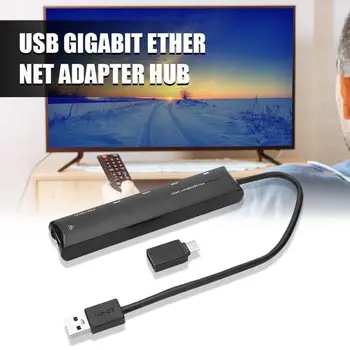 

3 Ports USB 3.0 to RJ45 Hub Gigabit LAN Ethernet Adapter with USB-C Connector 2020 new dropship