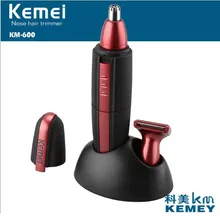 Kemei электрический триммер для носа KM-600 2 в 1 триммер для волос в носу триммер для бороды Триммер для удаления волос батарея моющийся низкий уровень шума