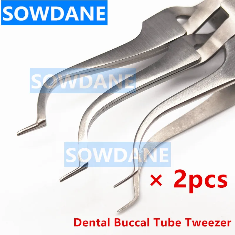 2pcsDentalOrthodonticPosteriorBracketTubeBondingTweezerBraceHolderPlacerPlacingTool