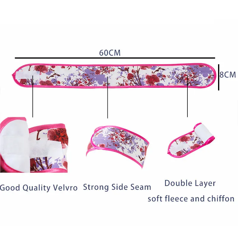 Free Solid Color Soft Makeup Headband Elastic Printed Thickened Hairband Women Headband Headwear Natural Bath Headband butterfly hair clips