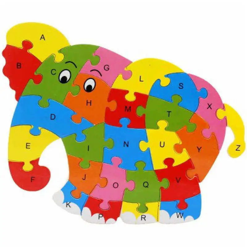 

Montessori 26-letter Children's Puzzle Jigsaw Puzzle Animal With Wooden Puzzle Children Preschool Education Learning Toy Gifts
