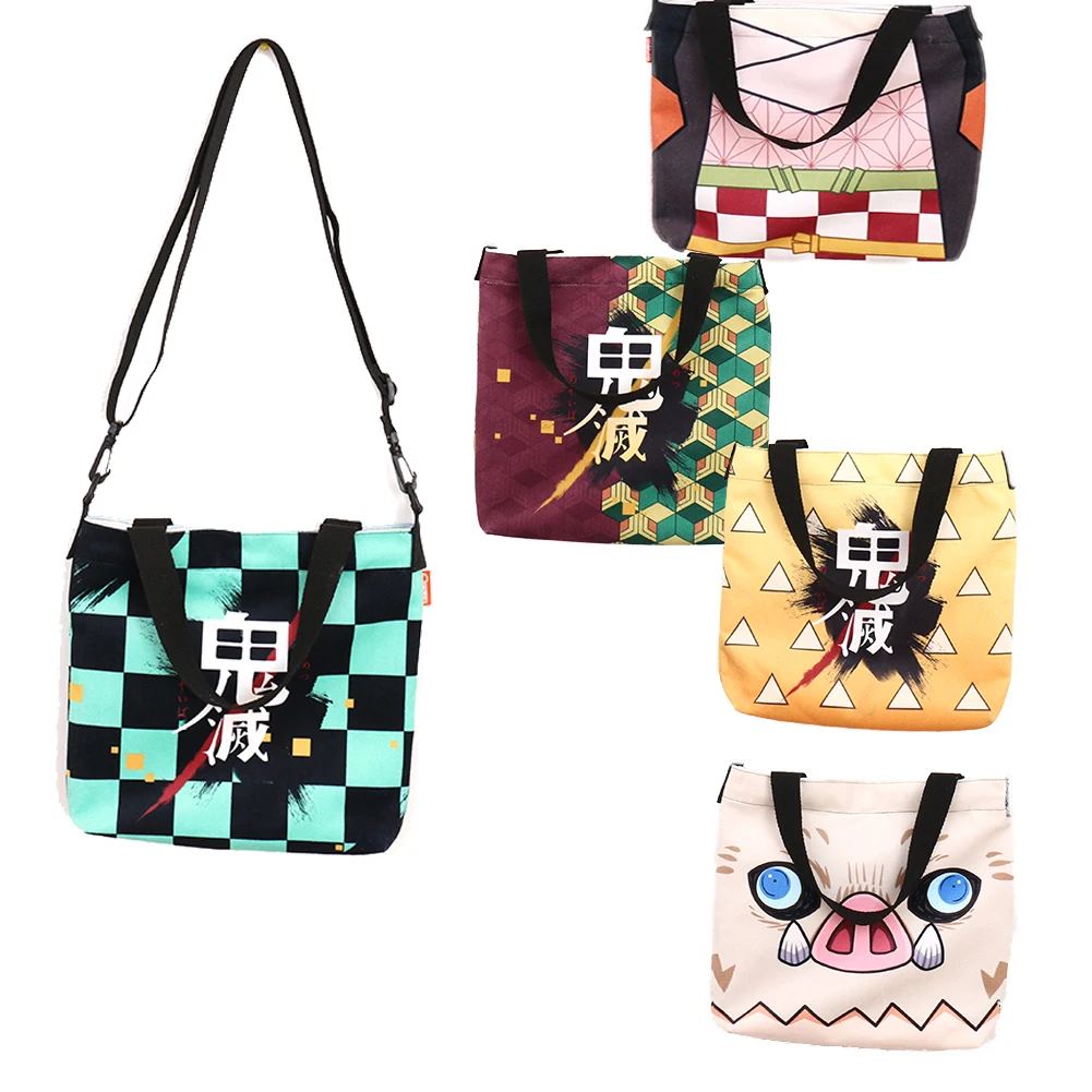 

Brdwn Kimetsu no Yaiba Demon Slayer Nezuko Tanjirou Tomioka Giyuu Agatsuma Zenitsu Hashibira Inosuke Cosplay Canvas Shoulder Bag
