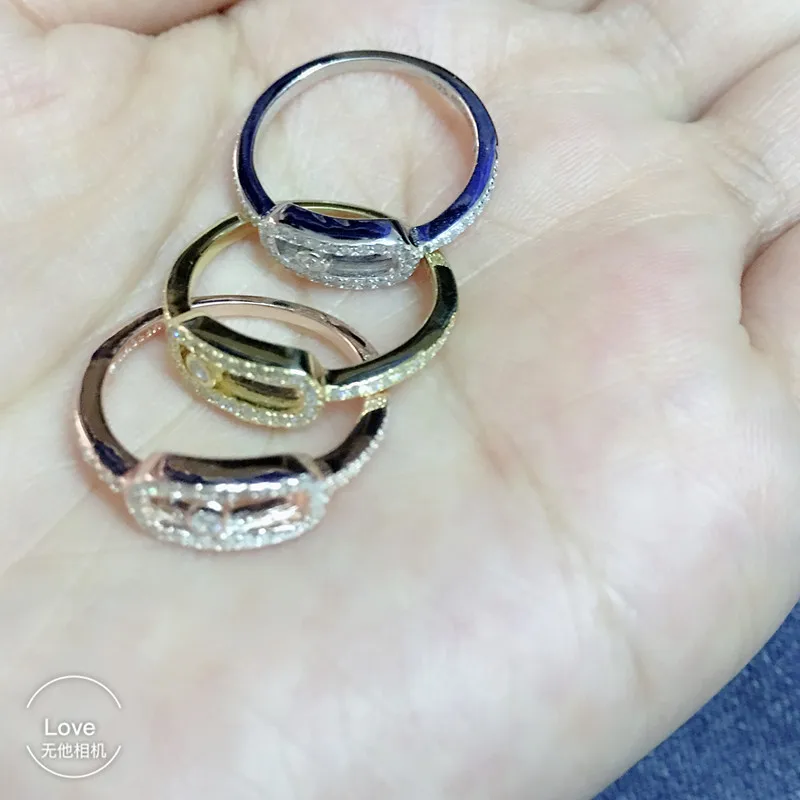 Женское свадебное кольцо скользящее кольцо один с украшением в виде кристаллов можно подвижное кольцо любви 6/7/8 Размер