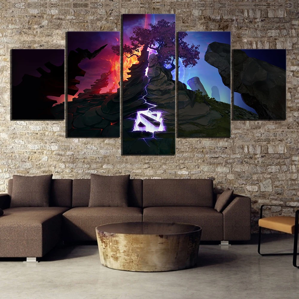  Wall Art Painting Canvas 5 Panel DOTA 2 Game Poster Canvas Printed Home Decor For Living Room Artwo