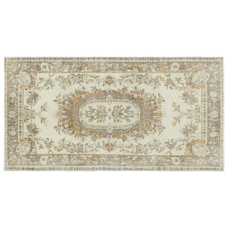 US $362.00 Handmade Beige Vintage English English Area Rug 112x213 Cm38X612