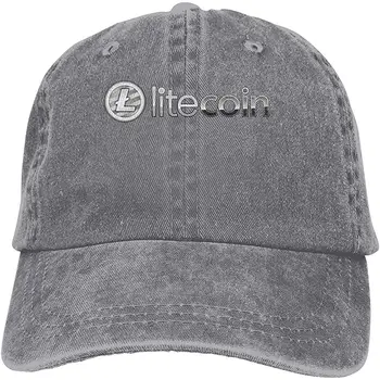 

Unisex Adults Vintage Washed Baseball Cap Adjustable Dad Hat - Litecoin Black