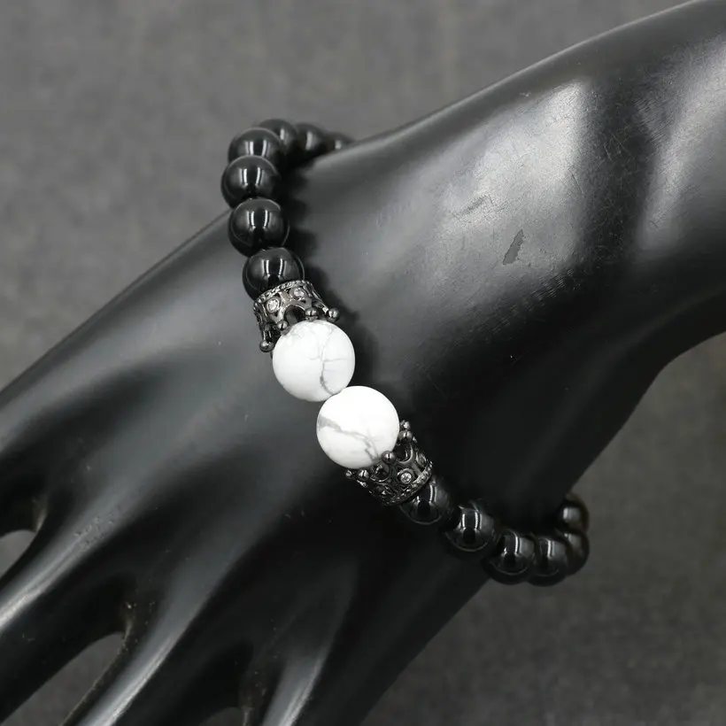 Charm Bracelet for Men Fashion Luxury Crown Chakra Beads Bracelet For Women Men Couples Buddha Jewelry Pulseira bileklik - Image 6