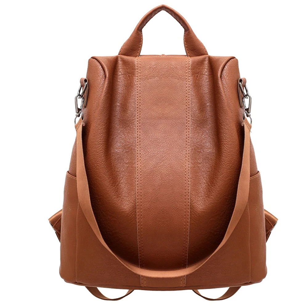 Местный запас женщин черный коричневый кожаный рюкзак для путешествий водонепроницаемый плеча школьная сумка, рюкзак ранец