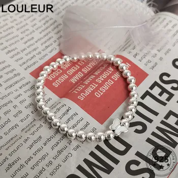 

Louleur 925 Sterling Silver Bracelets Butterfly Beads Bracelets For Women Fine Jewelry Length 17cm Silver 925 Jewelry