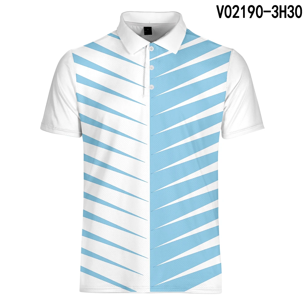 Бренд WAMNI, 3D Свободная полосатая Повседневная рубашка поло в стиле Харадзюку для бодибилдинга, Спортивная быстросохнущая теннисная рубашка, Мужская дышащая белая рубашка - Цвет: V02190