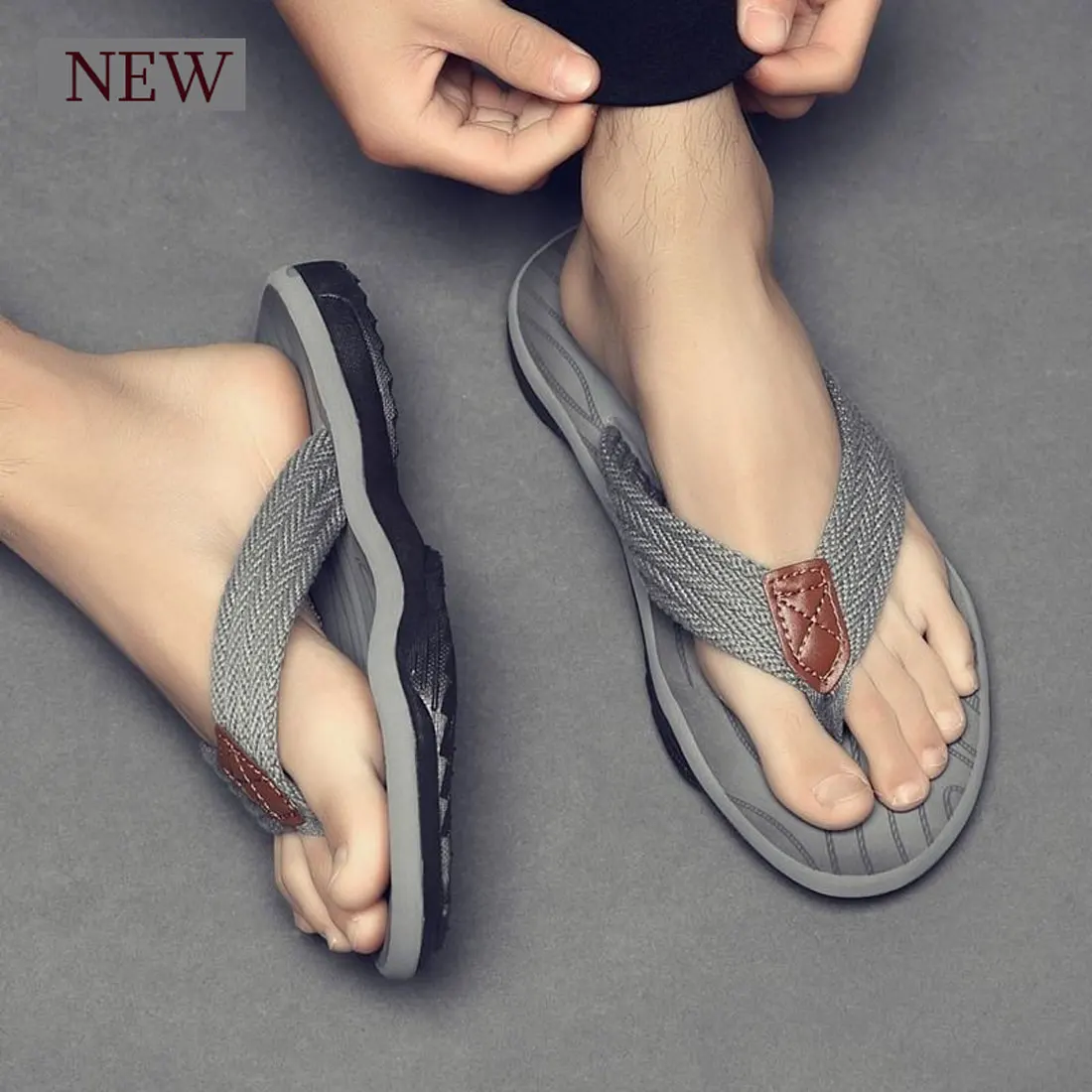 Chanclas de playa de verano para hombre, zapatillas antideslizantes de buena calidad, zapatos suaves y cómodos de talla grande, envío directo