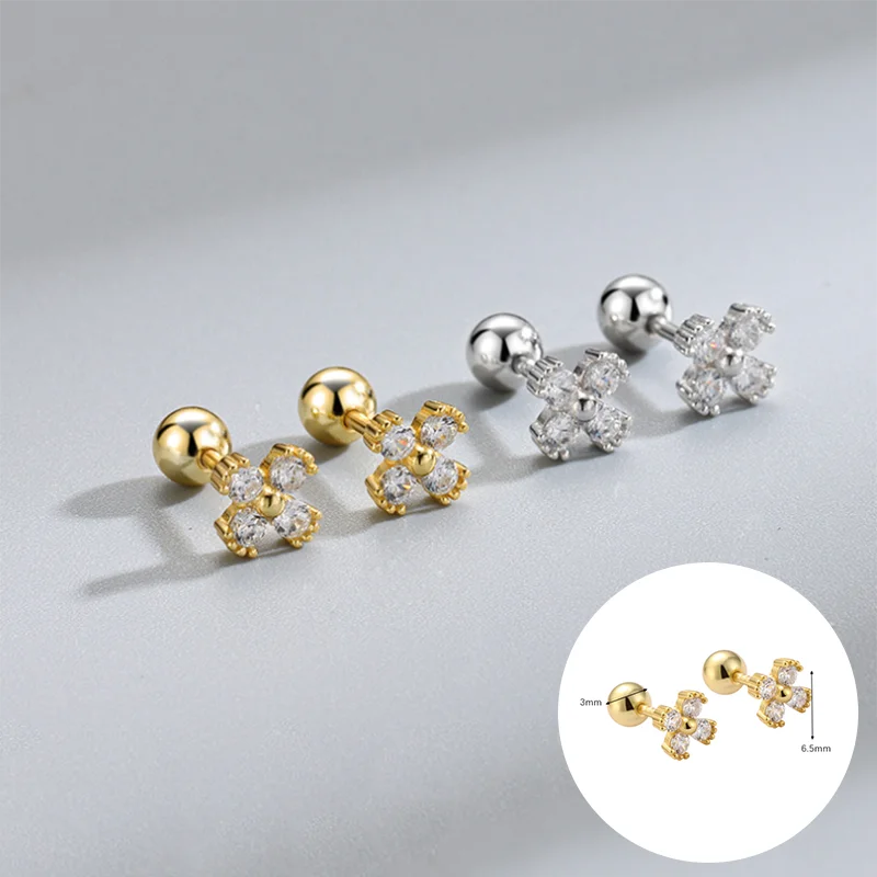 925 Sterling Silver INS Minimalist Cute Small Stud Earrings For Women 1 Piece
