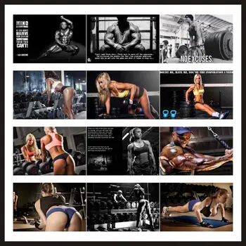 

Gym Workout Fitness Bodybuilding Motivational Poster Art Prints 12x18 24x36inch Fitness Exercise Wall Pictures Gym Room