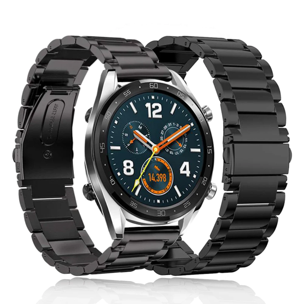 

For Huawei GT 22mm Watch Strap Replacment Metal Watchband Stainless Steel Bracelet For Huawei GT Active Double Buckle Fit Strap