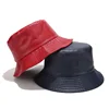 Fashion PU Bucket Hat Leather Fishing Cap Soild Foldable Hiking Hat Hip-Hop Street Waterproof Panama  for Women and Men ► Photo 3/6