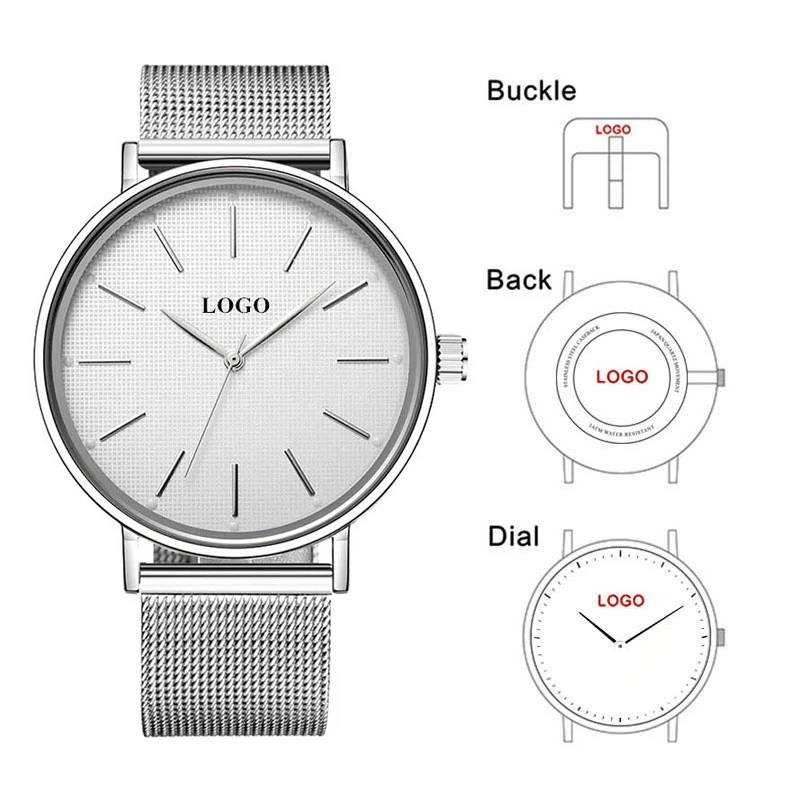 CL053 Kustom Minimalis Private Label Produsen Jam Tangan Sederhana Desain Anda Sendiri Jam Tangan Pria OEM Watch