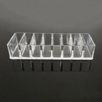 

Divided Makeup Organizer Clear Acrylic Compact Organizer Blushes Highlighters Eyeshadow Display Stand Storage Box