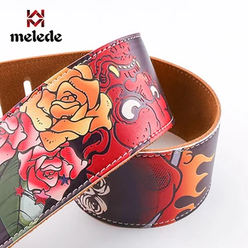 

Individuality color PU leather exotic style guitar strap electric guitar bass universal belt